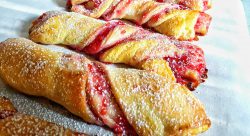 Raspberry Twists inspired by the Strawberry Twists at Maurice's Treats at Disneyland Resort in California.