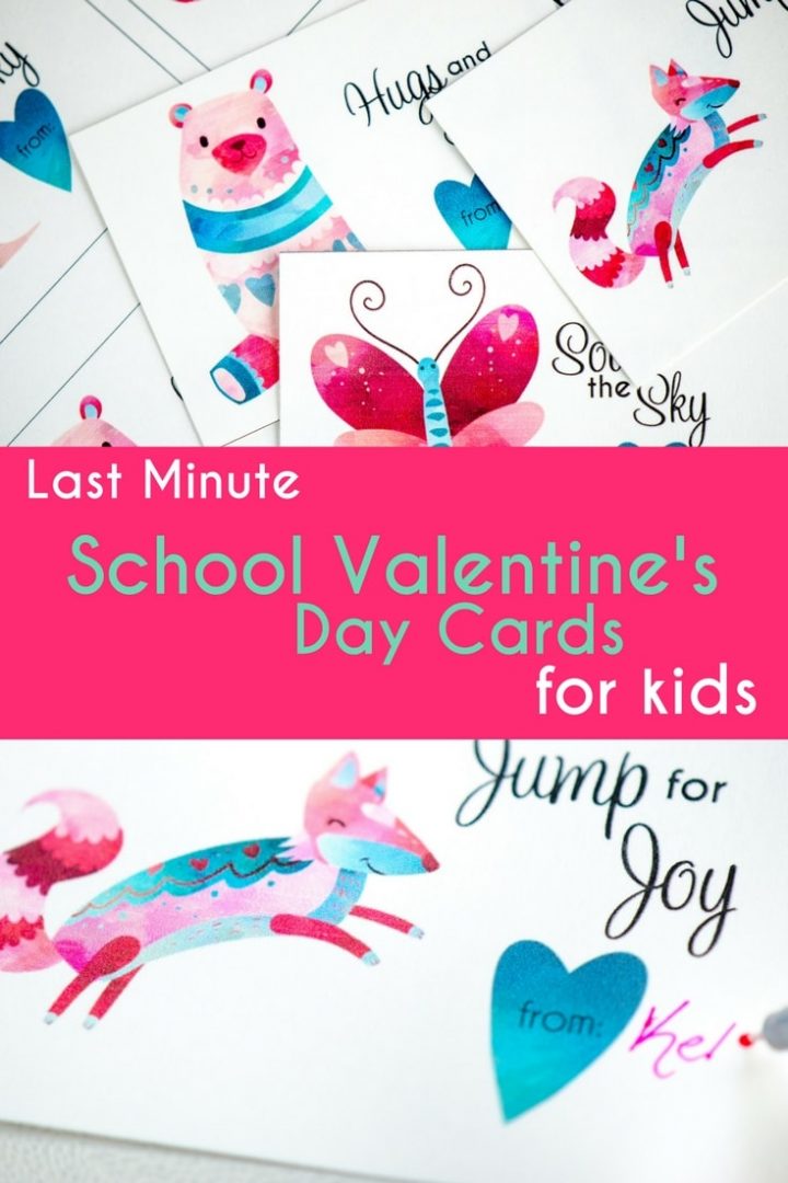 last minute school valentine's day cards for kids