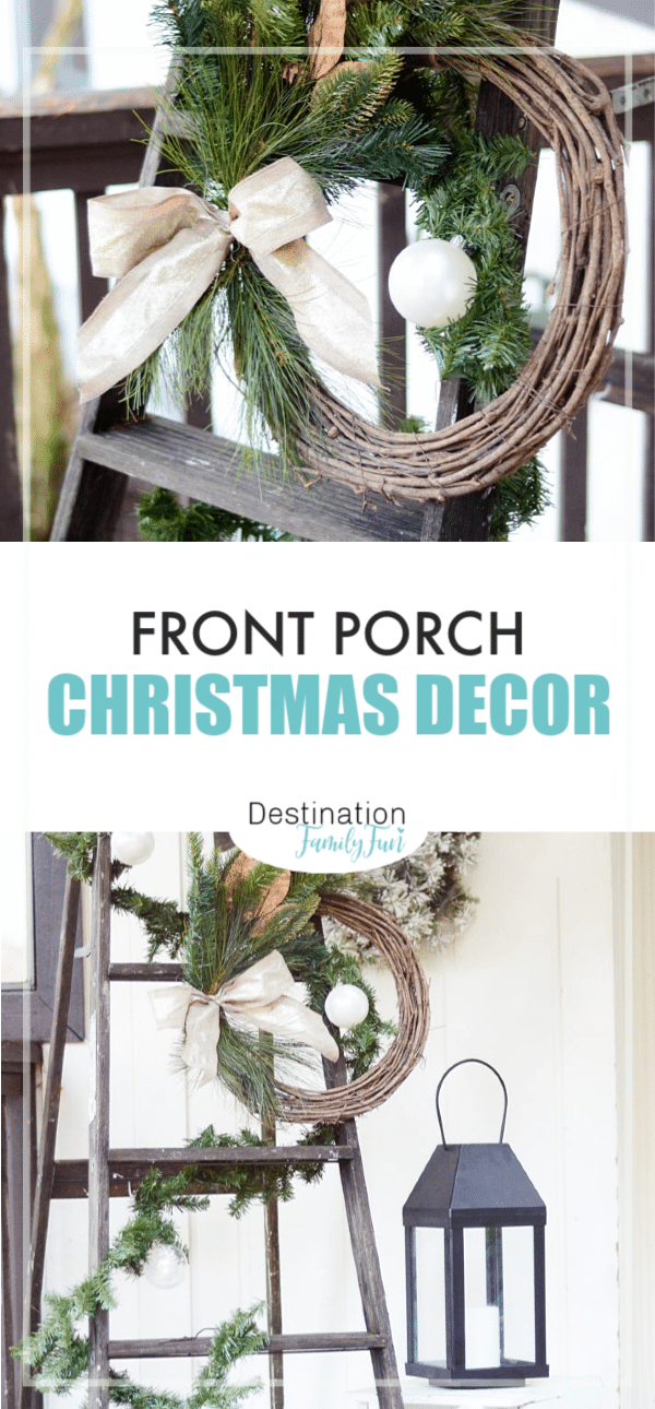 Front Porch Christmas Decor Ideas for a Touch of Holiday Cheer. Create a farmhouse style look for your holiday decorating.#frontporch #christmas #decor #farmhousestyle