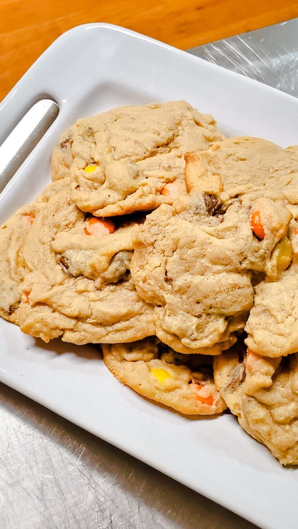 reeses peanut butter cookies on serving platter