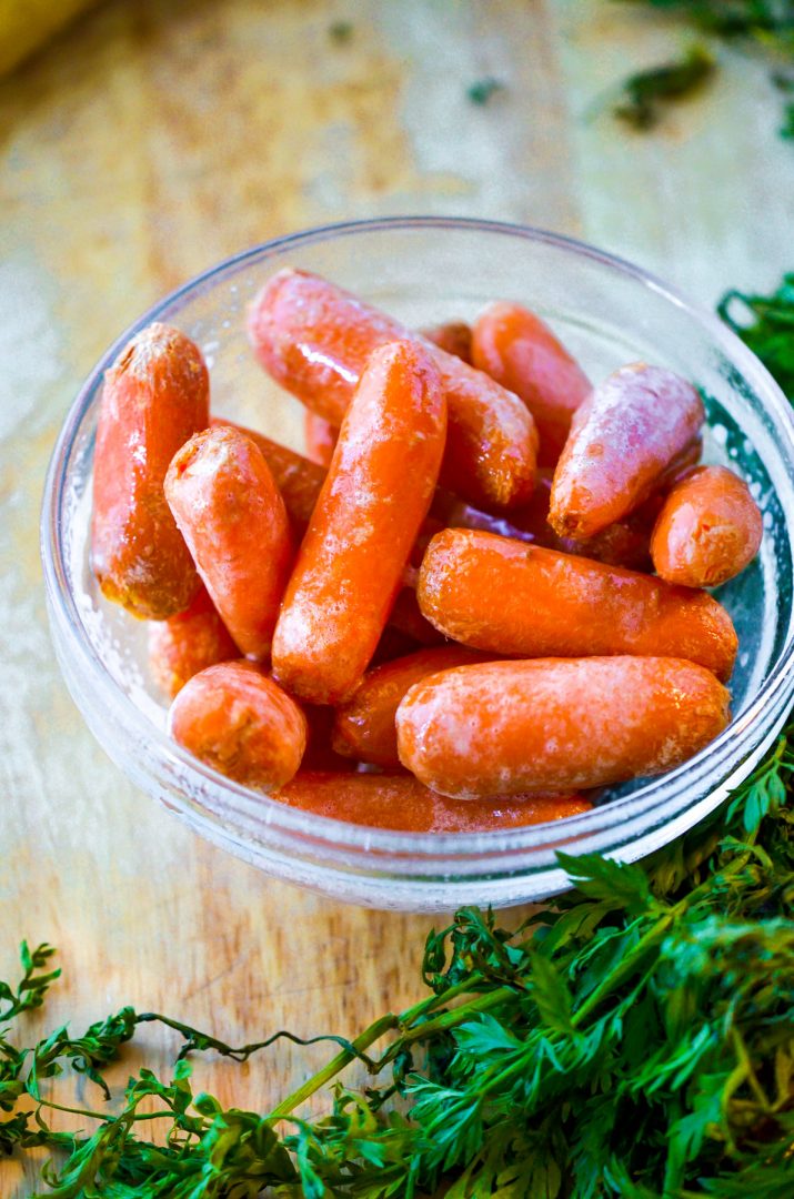 roasted carrots in small bowl